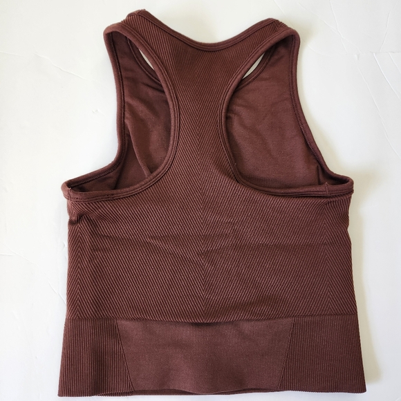 Abercrombie and Fitch Women’s YPB Brown Ribbed Cropped Tank XS - Picture 5 of 5
